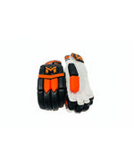 Red Manger beginners batting gloves with padded palms and adjustable wrist straps.