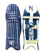 Nemo UM-23 cricket batting pads in Navy, front and back view