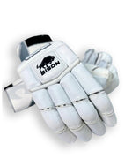 Cooper Bison 24 batting gloves with black and white design, padded palms and adjustable wrist straps.