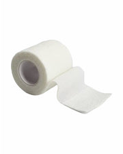 White non-woven cohesive sports bandage for wrist, finger, and hand support.
