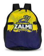 PSL Shoulder Bag in Peshawar Zalmi team colours, yellow and blue design.