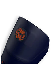 Moonwalkr keeping shin guards for wicket keeping, padded protective gear, black and adjustable fit.