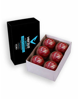 Six Versus Club Match Balls in red, displayed in a box.