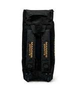 Black and gold Manger X-Pro Edition premium kit bag with sturdy handles and spacious compartments.