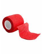 Red non-woven cohesive sports bandage for wrist, finger, and hand support.