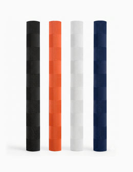 DSC Chevron colored bat grip attached to a cricket bat handle, showcasing vibrant design and textured surface for grip.