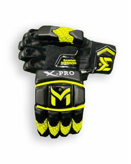 Black Manger X-Pro batting gloves with padded palms and adjustable straps.