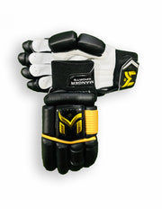 Black Manger Pro 89 Edition batting gloves with padded palms and adjustable wrist straps for enhanced grip and comfort.