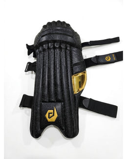 DuL DuL Batting Pads in black, premium Indian Rexine construction.