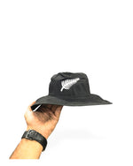 Black floppy cricket hat, lightweight cotton, front view