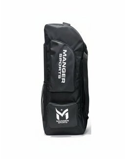 Manger X-Pro Elite coffin wheelie kit bag with sturdy handles and wheels.