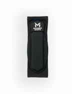 Black Manger elbow guard showing padded protective sleeve with adjustable straps.