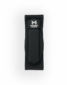 Black Manger elbow guard showing padded protective sleeve with adjustable straps.