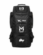 Manger X-Pro Elite Coffin Wheelie Bag kit bag with front pocket, sturdy handle, and large wheels for easy travel.