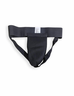 Versus protective jockstrap with a large black front panel, designed for athletic support and comfort.