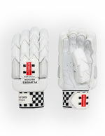 Gray Nicolls Player Edition batting gloves with padded palms and adjustable wrist straps, designed for cricket players.