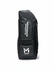 Manger X-Pro Elite Coffin Wheelie Bag kit bag with sturdy wheels and side handles, designed for travel and storage.